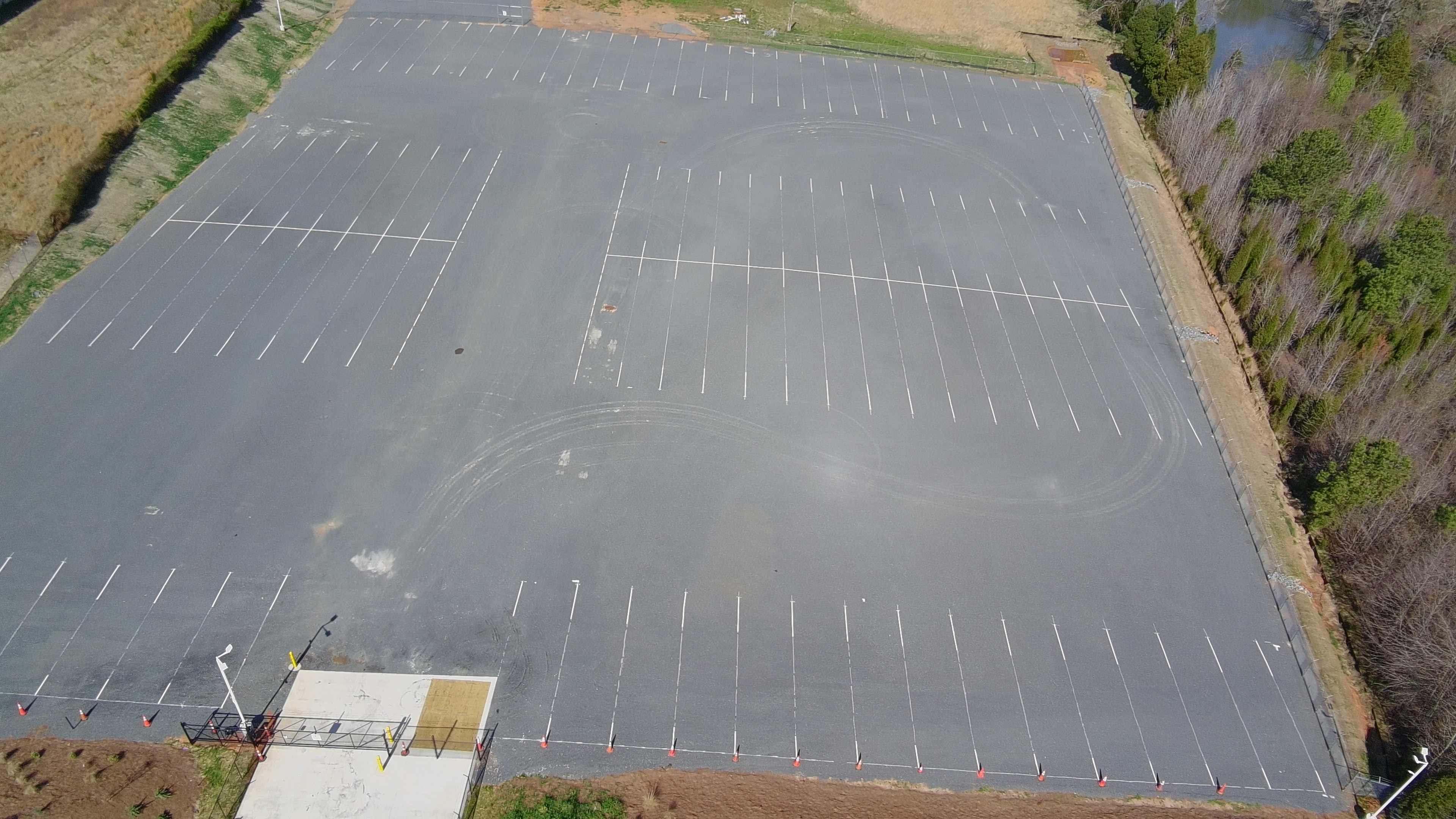 Vacant commercial land development site aerial view